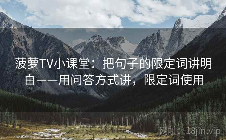 菠萝TV小课堂：把句子的限定词讲明白——用问答方式讲，限定词使用